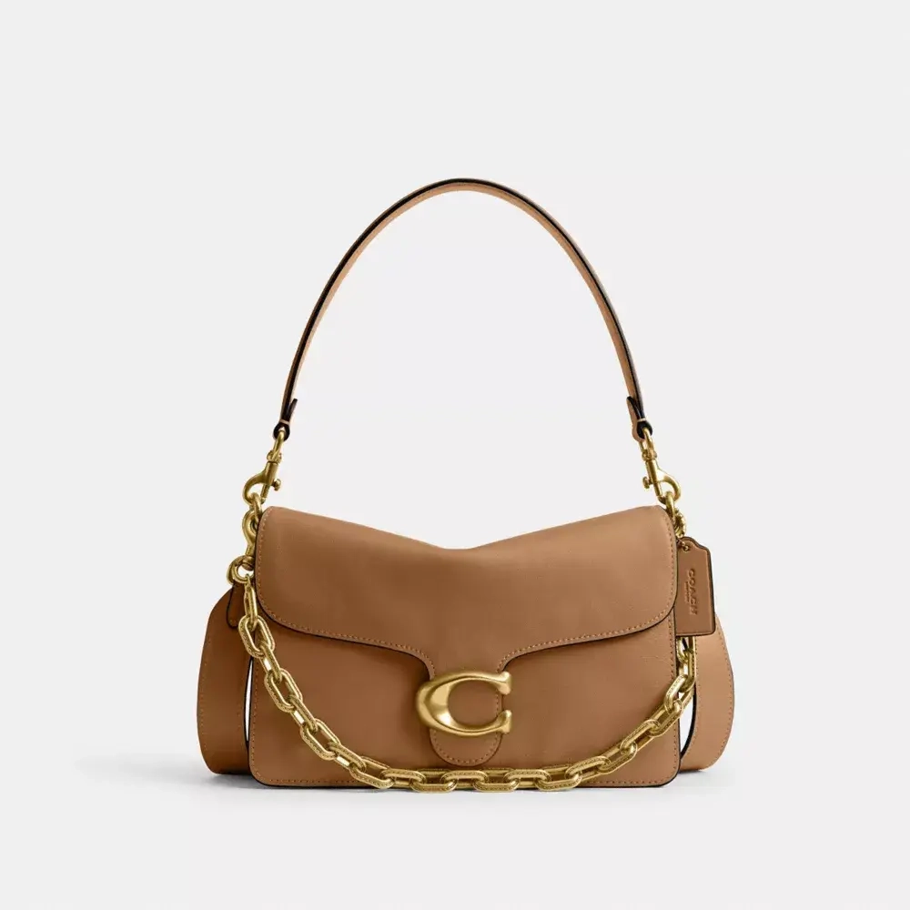 COACH СУМКА ЧЕРЕЗ ПЛЕЧО TABBY CHAIN, МЕДОВО-КОРИЧНЕВЫЙ