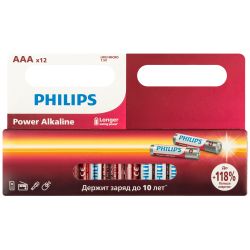 Батарейки Philips LR03P12W/51 ААА алкалиновые 1,5v 12 шт. LR03-12BL Power | Батарейки Щелочные (Алкалиновые)