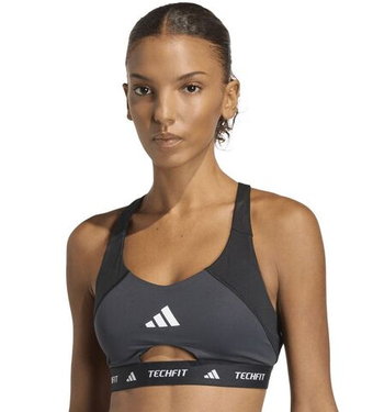 ТОП теннисный Adidas Techfit Workout Color Block Medium Support - black/carbon