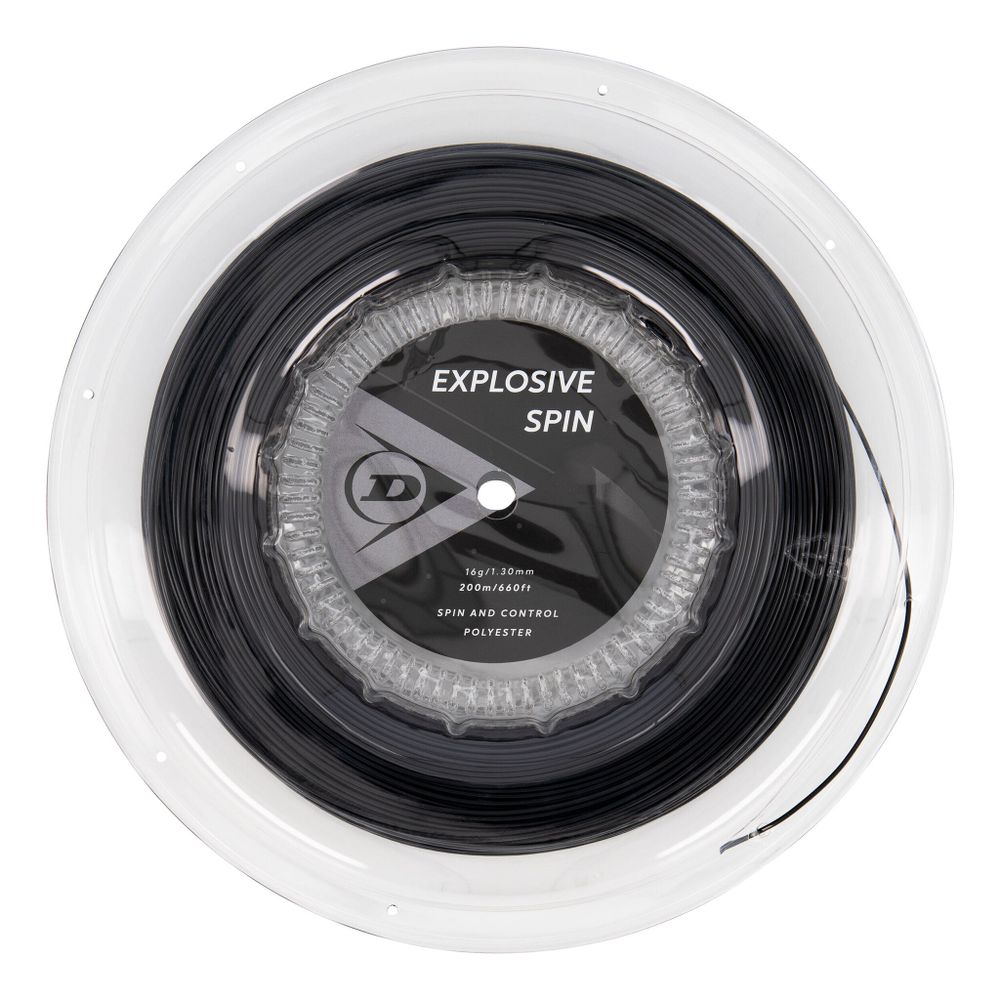 Струны теннисные Dunlop Explosive Spin String Reel 200m - Black
