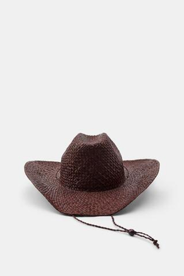 ZARA КОВБОЙСКАЯ ШЛЯПА ИЗ 100% РАФИИ, КОРИЧНЕВЫЙ