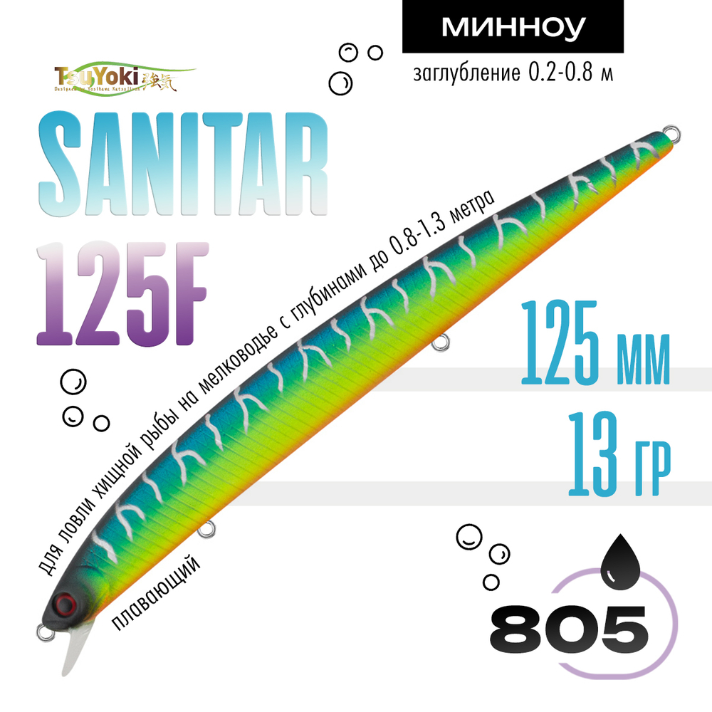 Воблер TsuYoki SANITAR 125F (125мм, 13гр)