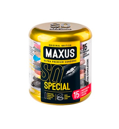 ПРЕЗЕРВАТИВЫ "MAXUS" SPECIAL № 15 (точечно-ребристые) в кейсе, 15 шт