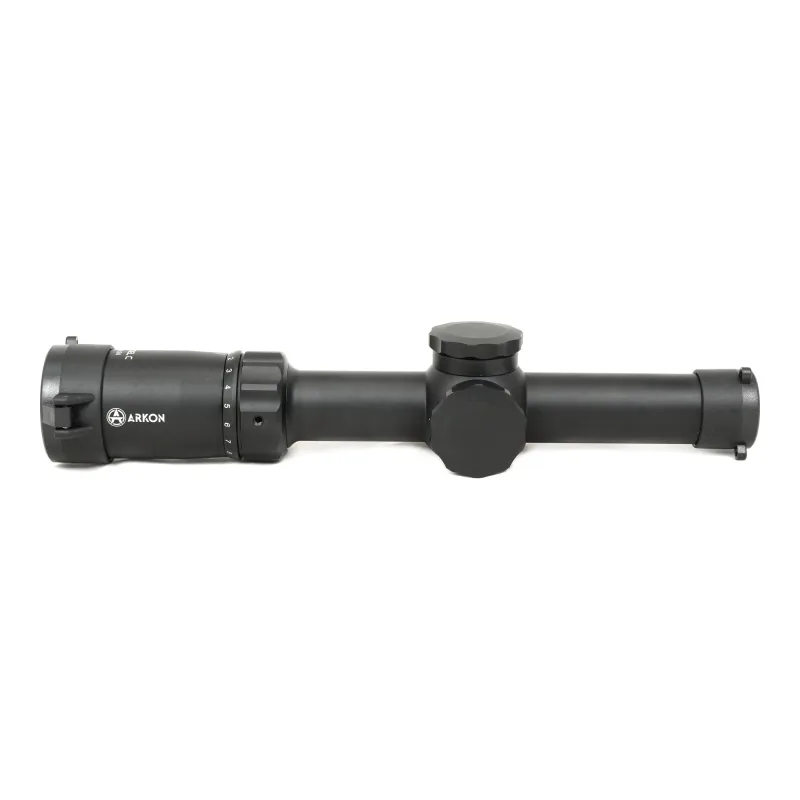 Оптический прицел ARKON Model C 1-10x24 MC9-2DMRAD - вид сбоку слева с логотипом