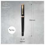 Ручка перьевая Parker "Urban Muted Black GT" 0,8мм, подарочная упаковка