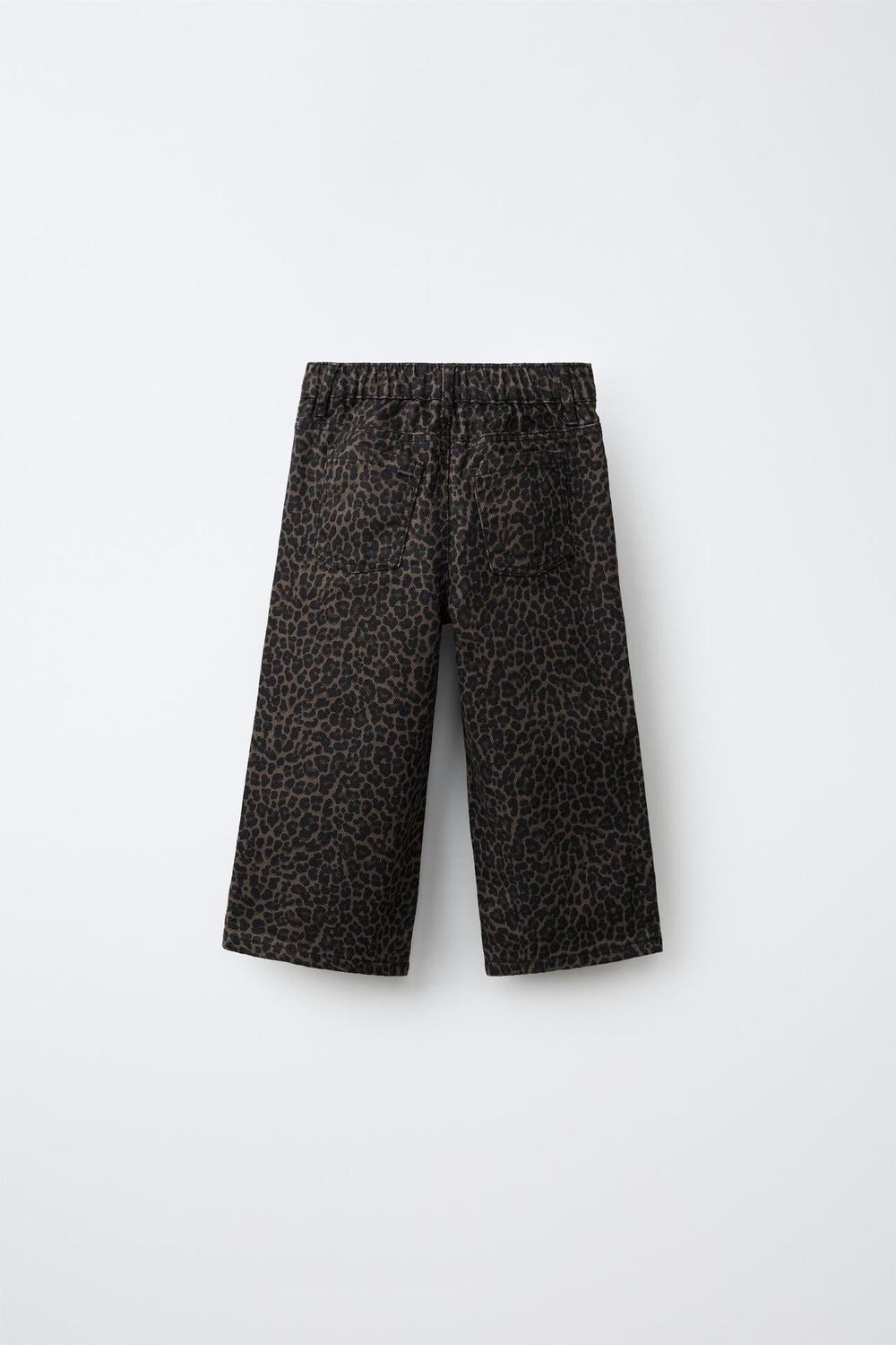 ZARA БРЮКИ WIDE LEG ИЗ ТВИЛА С ПРИНТОМ, КОРИЧНЕВЫЙ