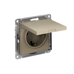Розетка с крышкой Systeme Electric AtlasDesign Шампань ATN000546
