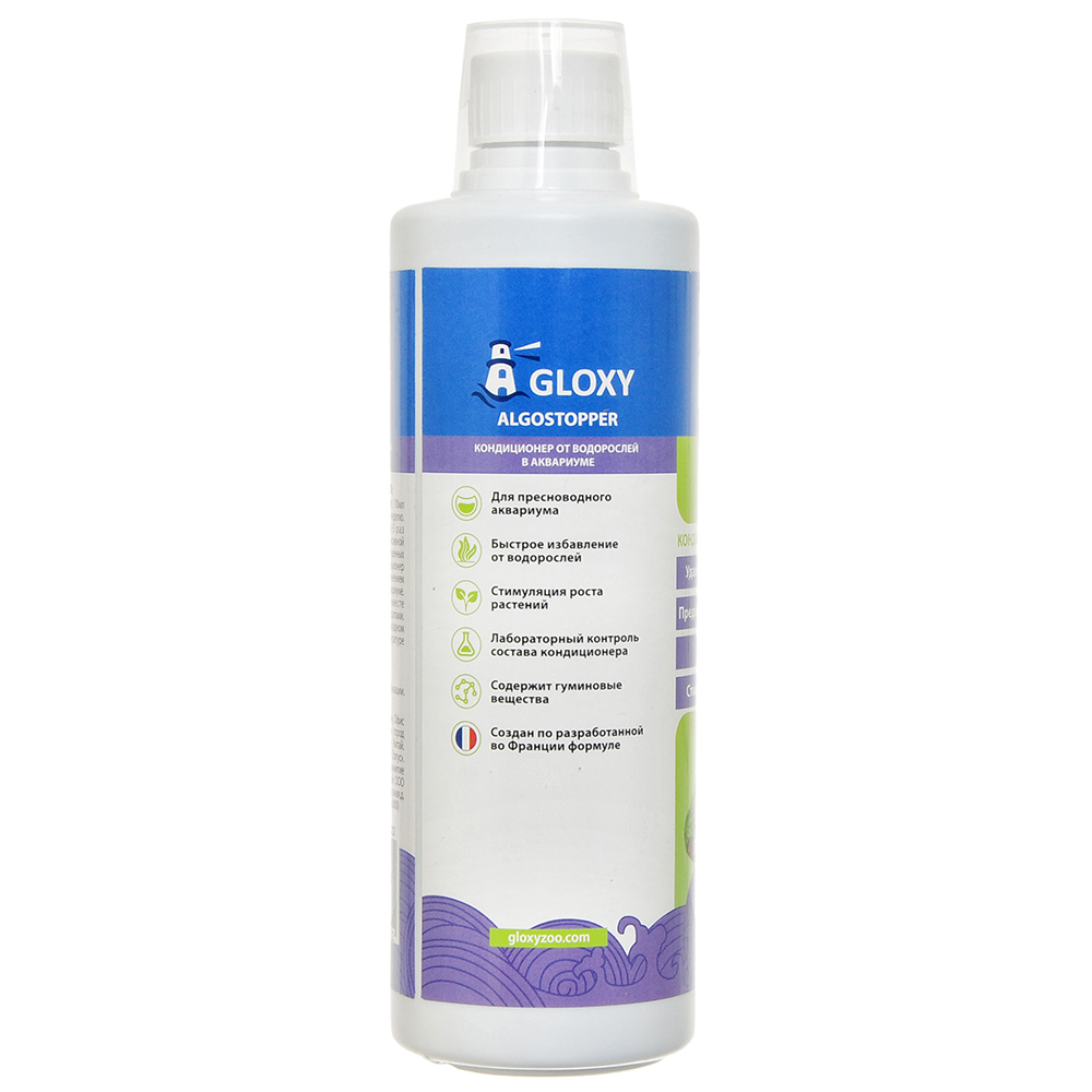 GLOXY Algostopper Кондиционер от водорослей в аквариуме, 500 мл на 5000 л