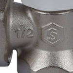 Клапан балансировочный угловой STOUT - 1/2" (ВР/НР-американка, PN10, Tmax 120°C, с самоуплотнением)