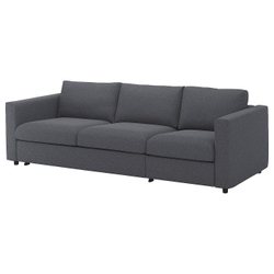 IKEA VIMLE  (ИКЕА ВИМЛЕ)  -  Чехол на диван раскладной 3-местный - Гуннаред средне-серый