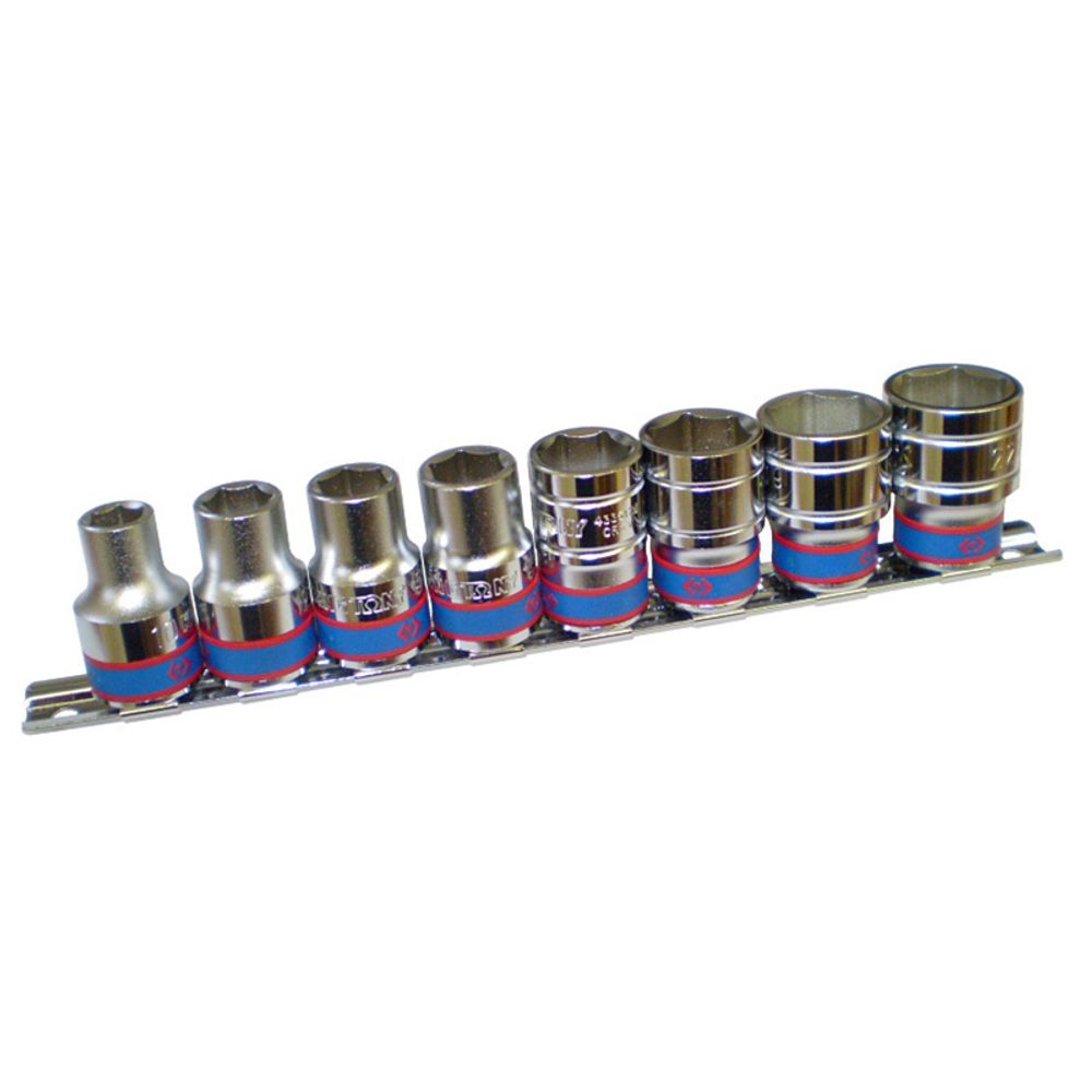 KING TONY (4510MR) Набор торцевых головок 1/2", 6-гранные, 10-22 мм, 8 предметов