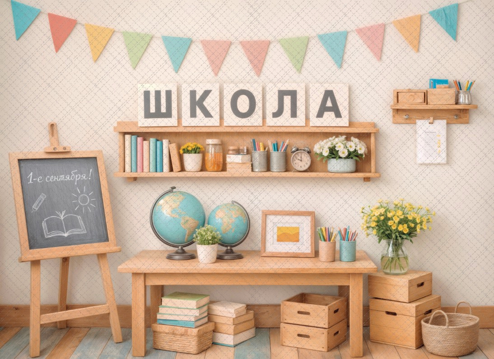 Детская игровая комната мл. классы №4 - фон неопреновый