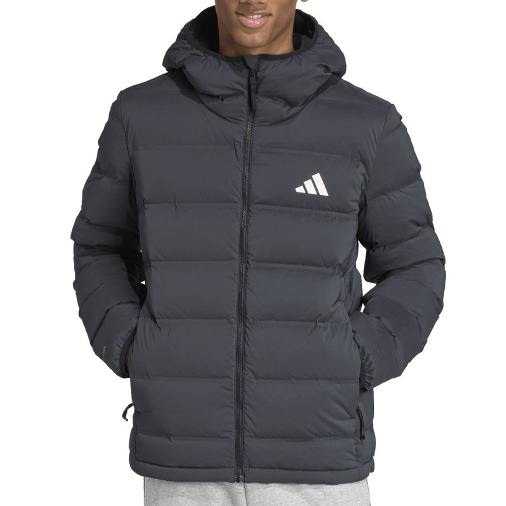 Мужская теннисная куртка Adidas Helionic Stretch Hooded Down - black