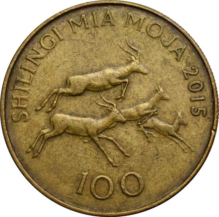100 шиллингов 2015 Танзания