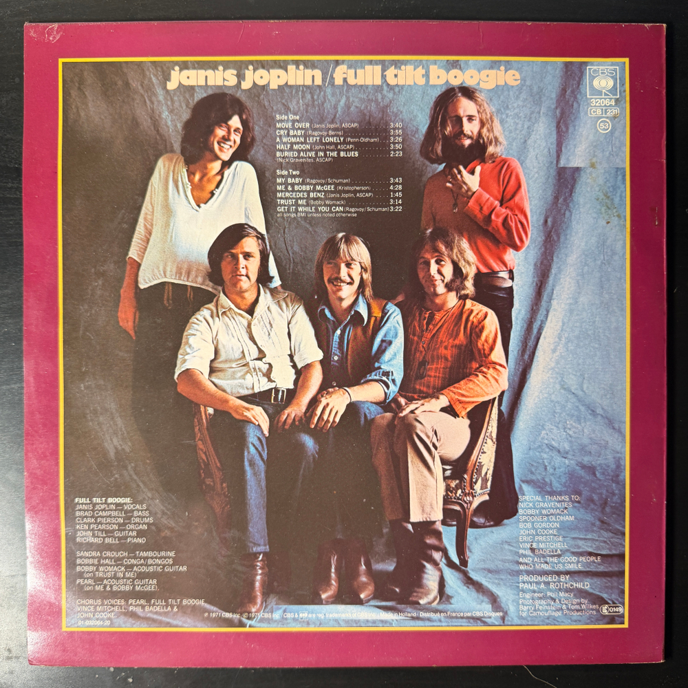 Виниловая пластинка Janis Joplin ‎– Pearl LP