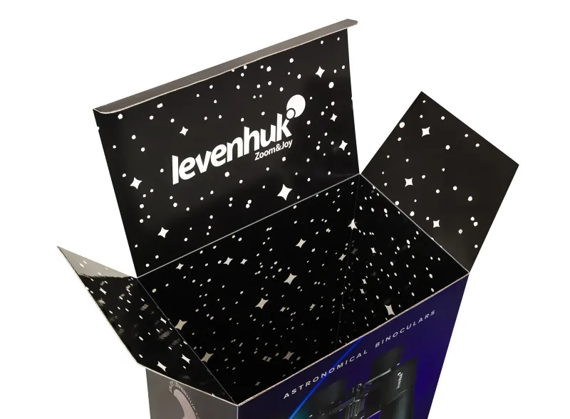 Бинокль Levenhuk Bruno BASE 20x80 упаковка открыта с звездным узором