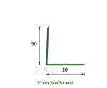 Угол ПВХ "Деконика" 007 Черный 30х30х2700 мм