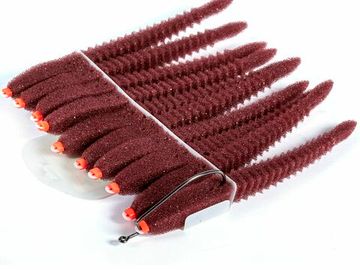 Приманки поролоновые 3D Ex WORM Br 10см под офсетный крючок размер 1, 2, 4 10шт набор