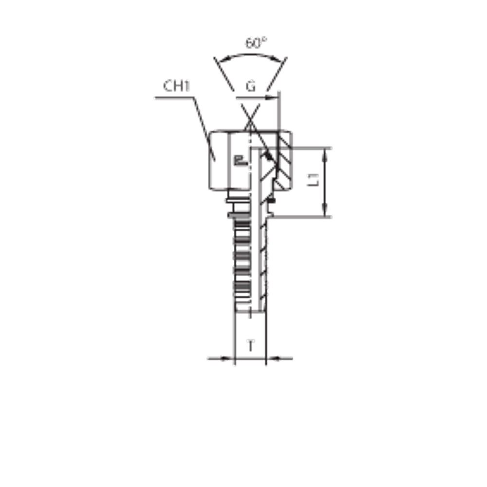 Фитинг DN 38 BSP (Г) 2 (штифтованая гайка) (o-ring)