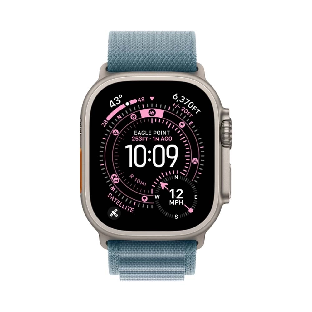 Смарт-часы Apple Watch Ultra 3 49 mm Natural Titanium case | ремешок Alpine Loop | Light Blue, L