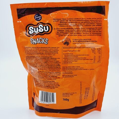 Конфеты Fazer "Susu Snacks" с рисовыми хлопьями и начинкой из ириса в молочном шоколаде 160 г (из Финляндии)