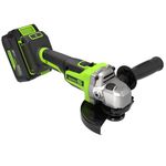 Угловая шлифовальная машина акк. Greenworks AG590, 24V, б/щет, 125 мм, 8500 об/мин, Anti-Kickback,1х8Ач,ЗУ,кор (3201007CUH)