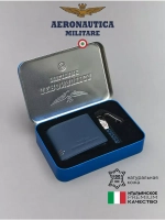 Набор подарочный Aeronautica190 кошелек+брелок синий