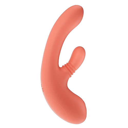 Коралловый вибратор-кролик 27см с ротацией Amovibe Vibella Rabbit Vibrator
