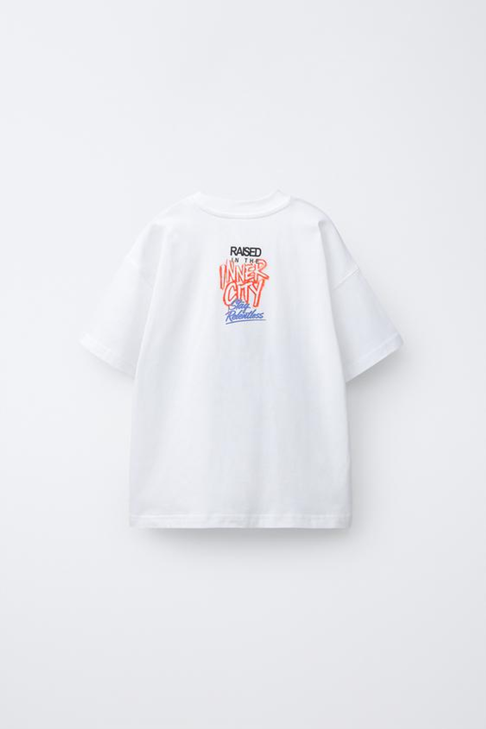 ZARA ФУТБОЛКА С ПРИНТОМ ГРАФФИТИ, БЕЛЫЙ