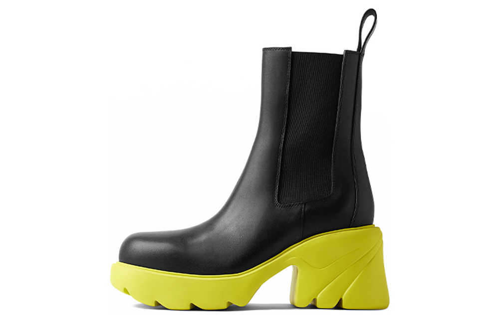 Bottega Veneta Flash Calfskin Chelsea Boots 8cm Women"s Kiwi Peach