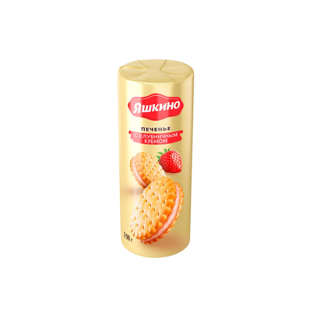 Яшкино Печенье-сэндвич затяжное 190г С клубн. кремом 1/20 (арт.МП461)