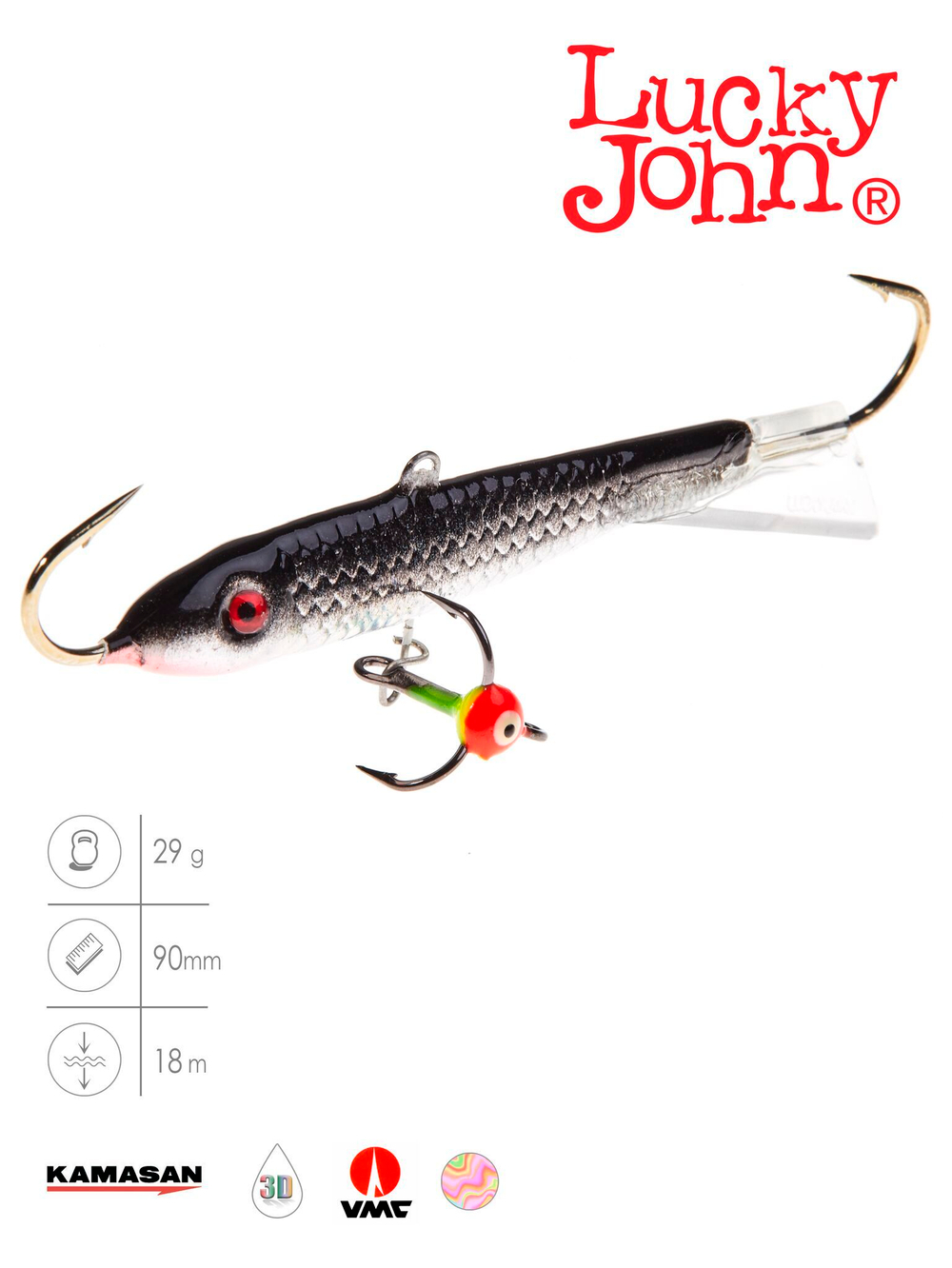 Балансир Lucky John CLASSIC 9 с тр. 85мм/13H блистер