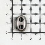Фиксатор (зажим) для шнура металл плоский, 2 отв., 18х15 мм, (in ⌀4,4 мм), мет. цв.т.серебро, 20 шт
