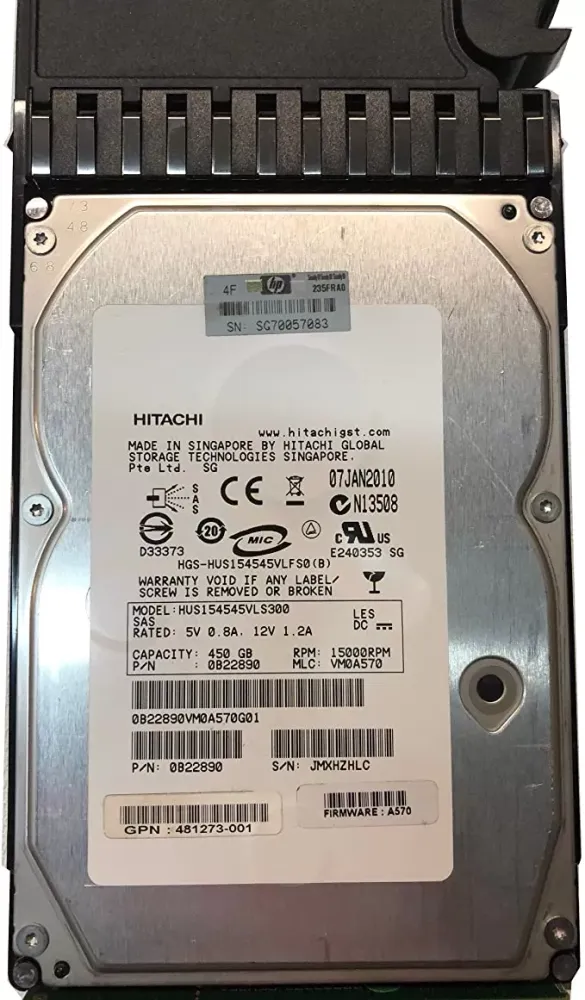 Жесткий диск HP STORAGEWORKS MSA2 450GB 3G 15K RPM 3.5" DUAL-PORT SAS 481273-001