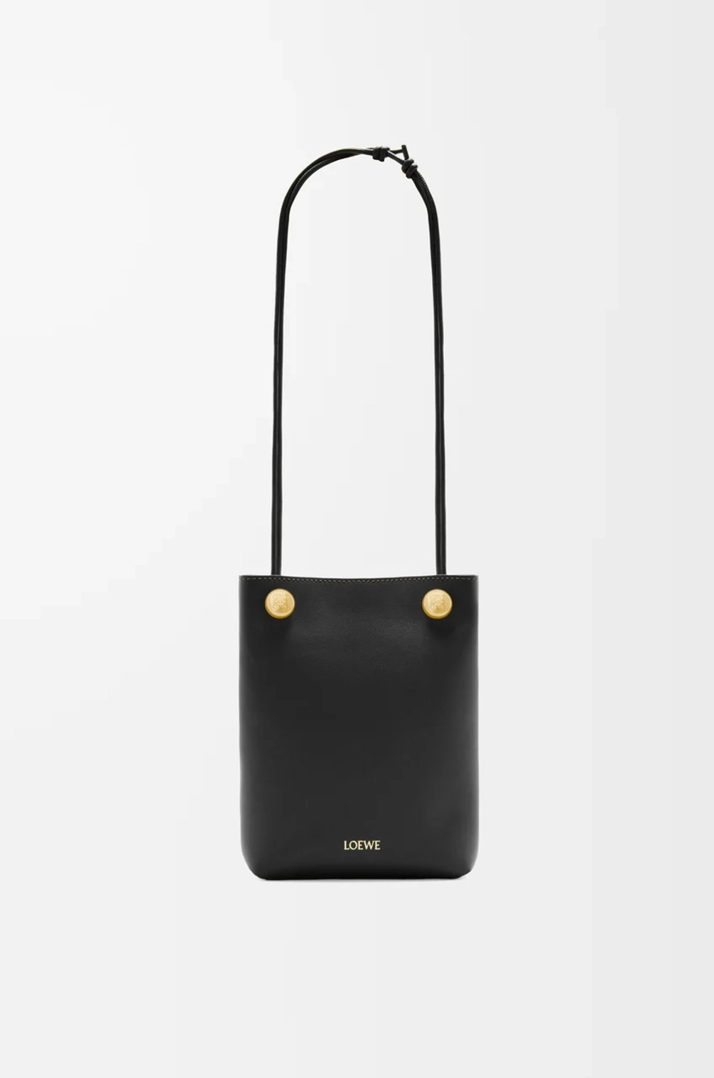 Loewe Сумка-мешок Pebble из гладкой телячьей кожи, черный