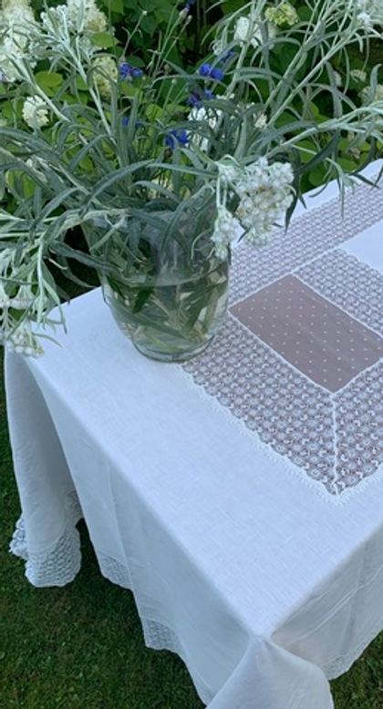 Скатерть 180x300 и 12 салфеток Palombella Guinone Elite сливочные
