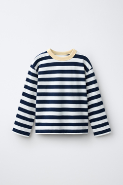 ZARA ФУТБОЛКА HEAVY WEIGHT В ПОЛОСКУ, ПОЛОСКИ