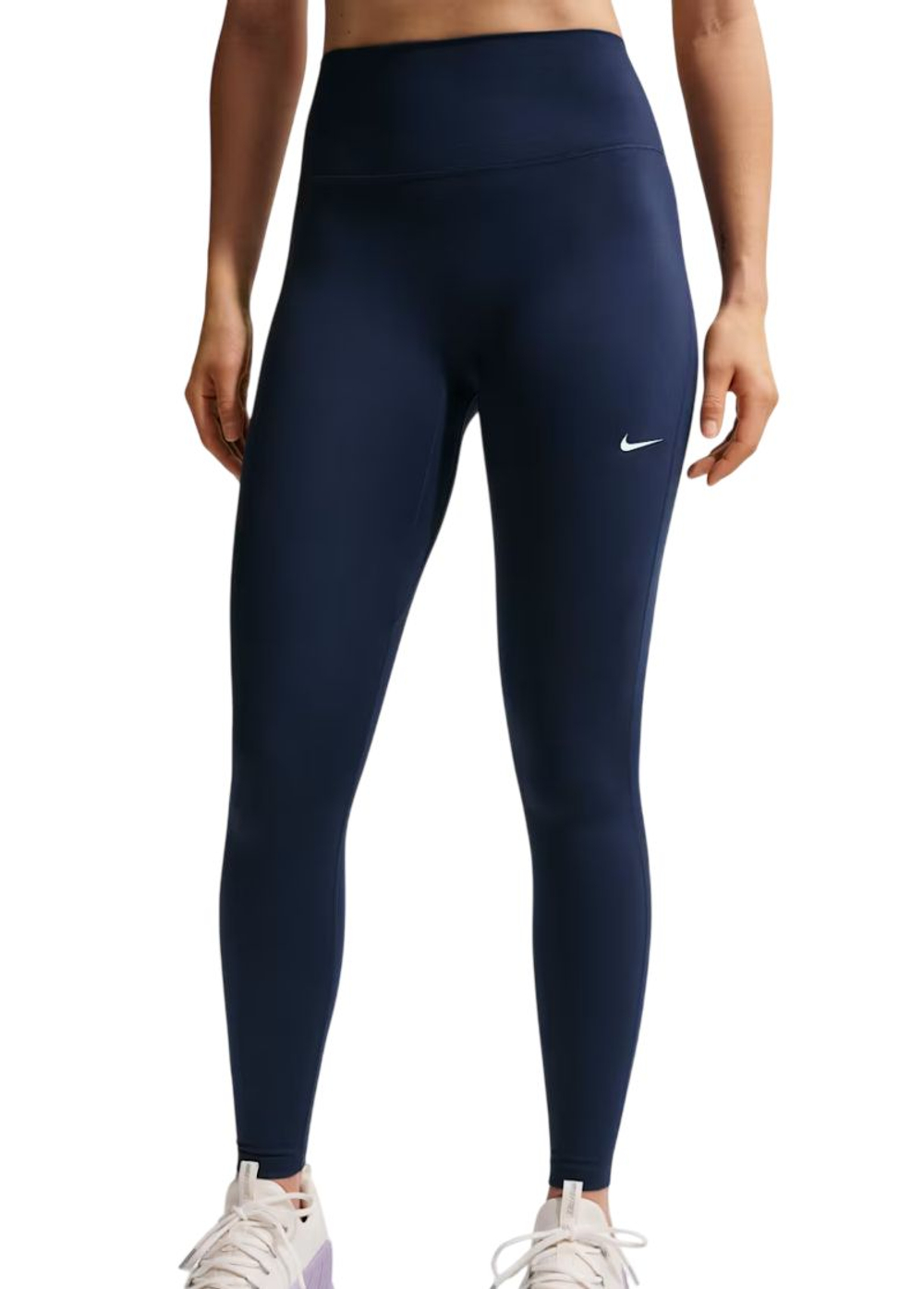 Женские леггинсы Nike One Seamless Front High Waisted Full Length - midnight navy/white
