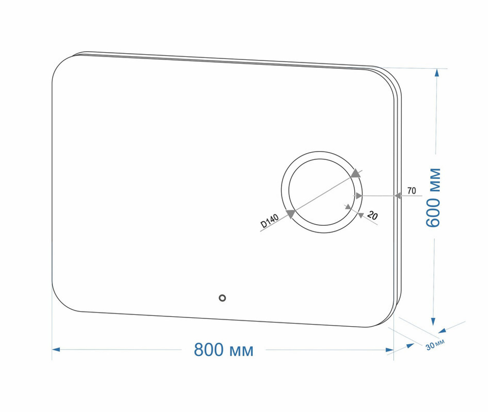 Зеркало "Elegant Led" 800х600