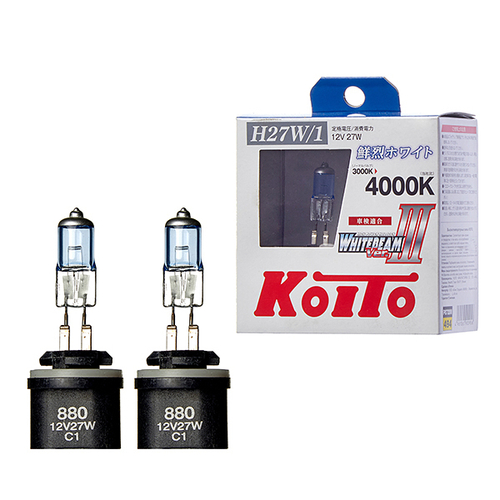 Лампа высокотемпературная Koito Whitebeam H27/1 12V 27W (55W) 4000K (комплект 2 шт.) P0728W