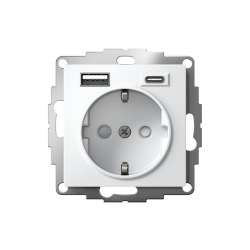 ATLASDESIGN РОЗЕТКА 16А с 2 USB A+C, 5В/2,4А/3,0А, 2х5В/1,5А, механизм, БЕЛЫЙ