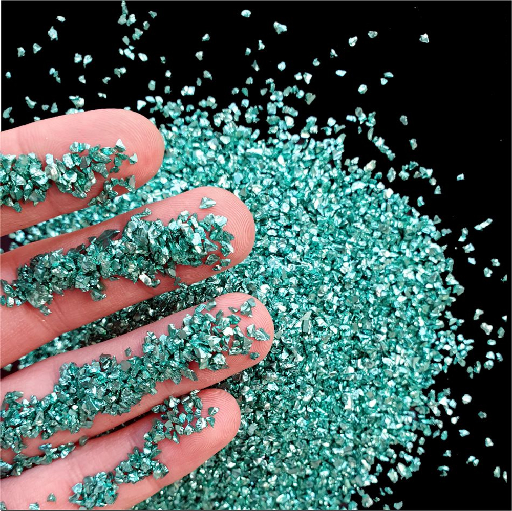 Стеклянная крошка Chromic Glass, Turquoise, 100гр
