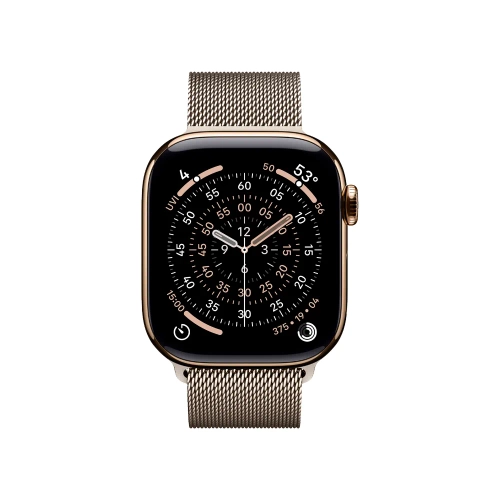 Умные часы Apple Watch Series 11 GPS + Cellular, 42mm, Gold Titanium Case with Natural Milanese Loop
