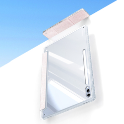 Чехол книжка розового цвета от Dux Ducis для Samsung Galaxy Tab S9 Ultra, Tab S10 Ultra и Tab S8 Ultra, серия Unid Series Case, с держателем стилуса и функцией автоматического перехода в спящий режим