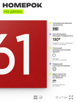 Номер на дверь 261, табличка на дверь для офиса, квартиры, кабинета, аудитории, склада, красная 120х70 мм, Айдентика Технолоджи