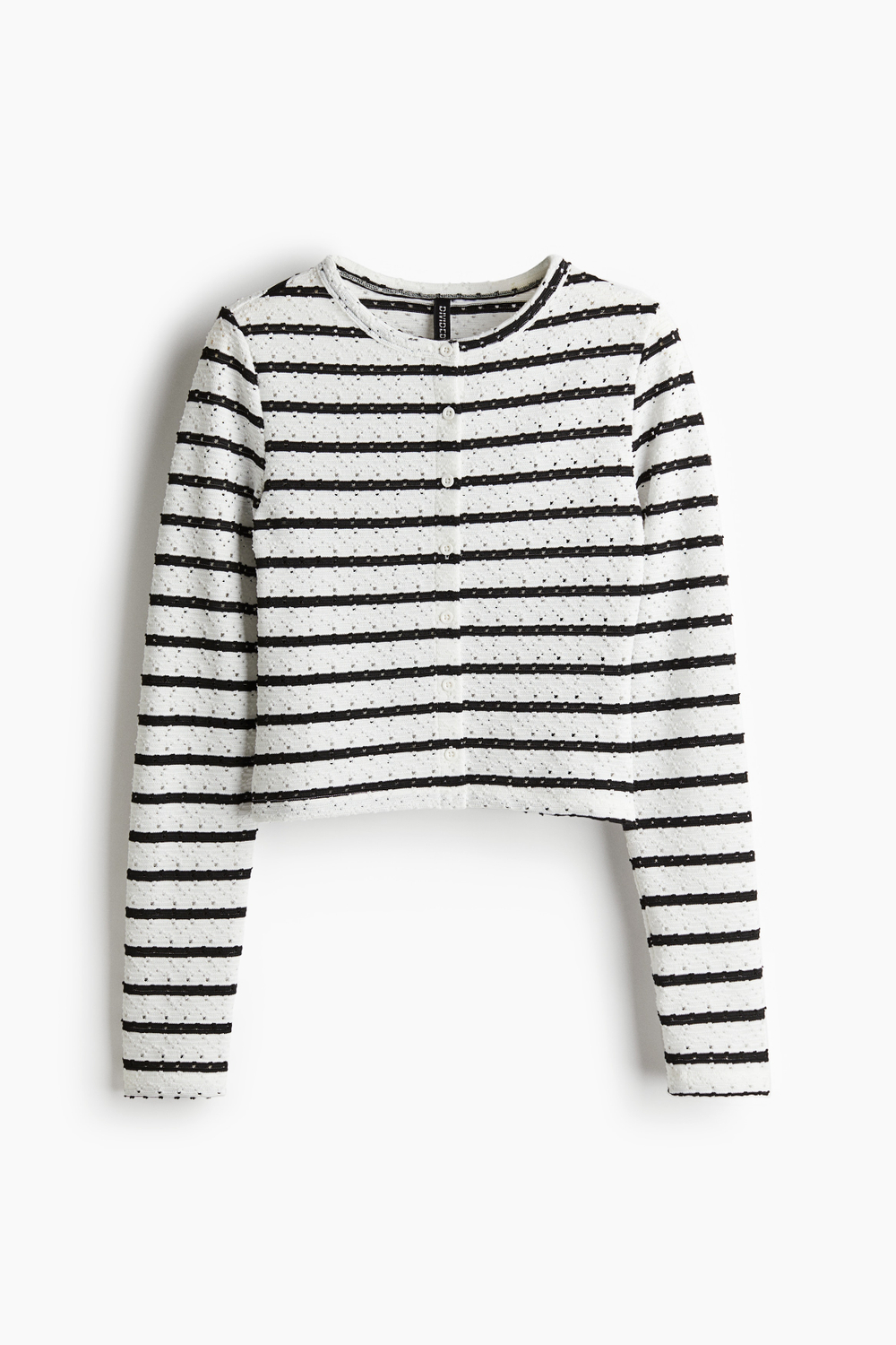 Ажурный трикотажный кардиган в полоску - H&M