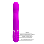 Лиловый вибратор-кролик 22,7см с вращением бусин Pretty Love Twinkled Tenderness Falin BW-500012