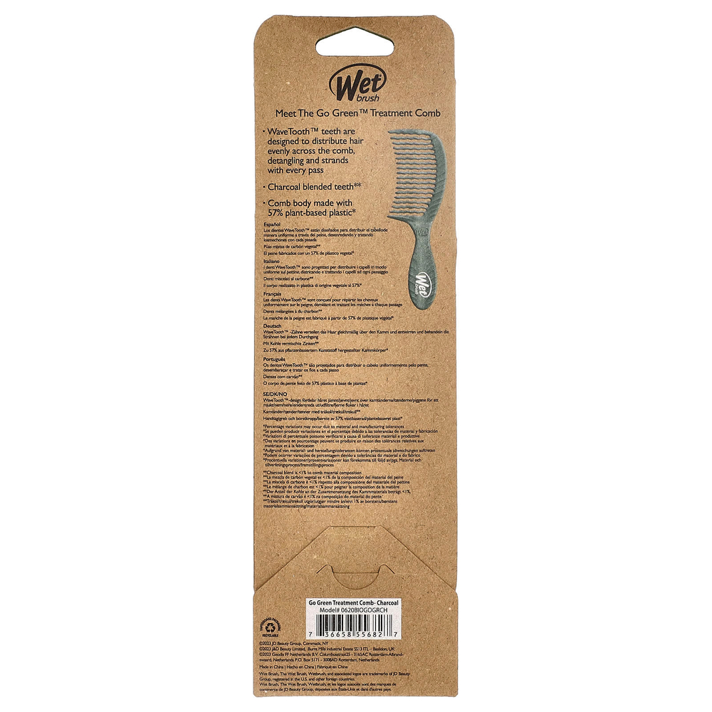 Wet Brush, Go Green™, лечебный гребень, для распутывания волос, 1 шт.