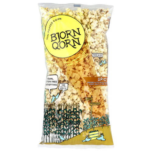BjornQorn, жареная на солнце кукуруза, пряная, 85 г (3 унции)