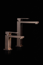 Смеситель для умывальника высокий Qubic Brushed Bronze